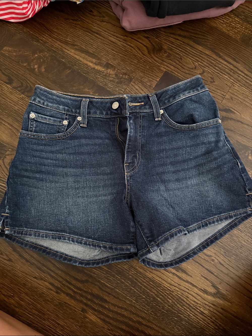 Levi's Dark Indigo High-Rise Denim Shorts